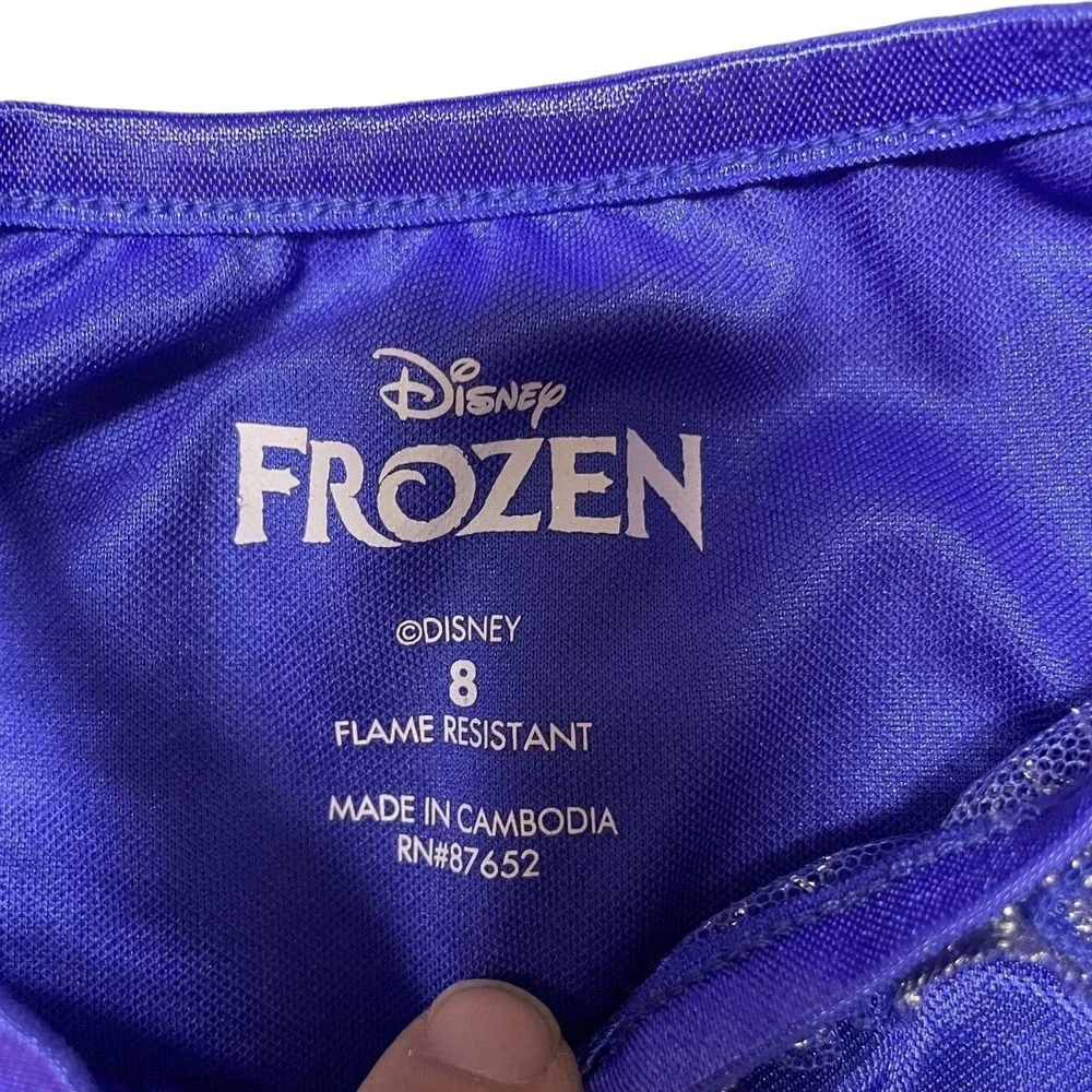 Disney Frozen Nightgown Purple Elsa Snowflake Flutter Sleeve Girls 8 Princess